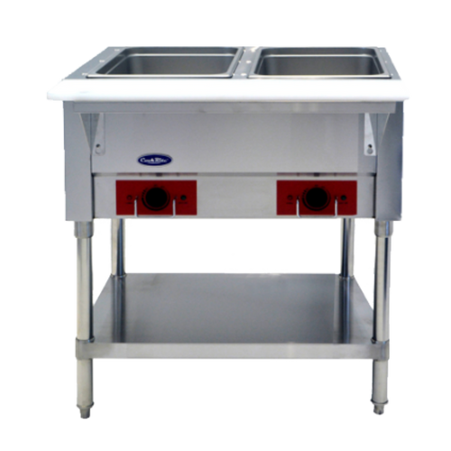 Atosa CookRite CSTEA-2C 30" Two Open Well Electric Steam Table with Undershelf