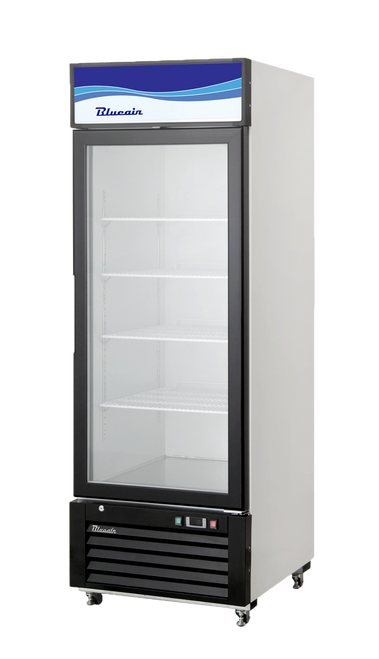 Blue Air BKGM12-HC 24.25'' Black 1 Section Sliding Refrigerated Glass Door Merchandiser, Refrigerant R290