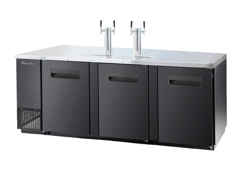 Blue Air BDD90-4B-HC 3 Doors Keg cooler, Black Finish Exterior, (4) 1/2 Barrels Capacity, 90" W x 27" D, R-290 Refrigerant