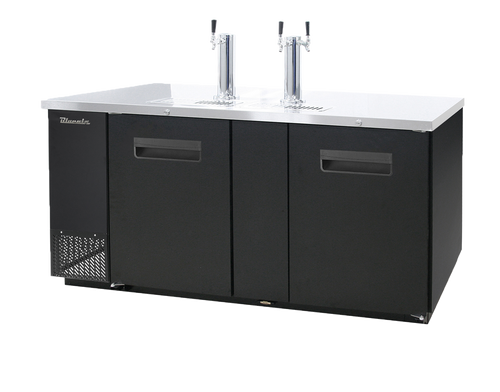 Blue Air BDD69-3S-HC 2 Doors Keg cooler, Stainless Steel Exterior, (3) 1/2 Barrels Capacity, 69" W x 27" D, R-290 Refrigerant