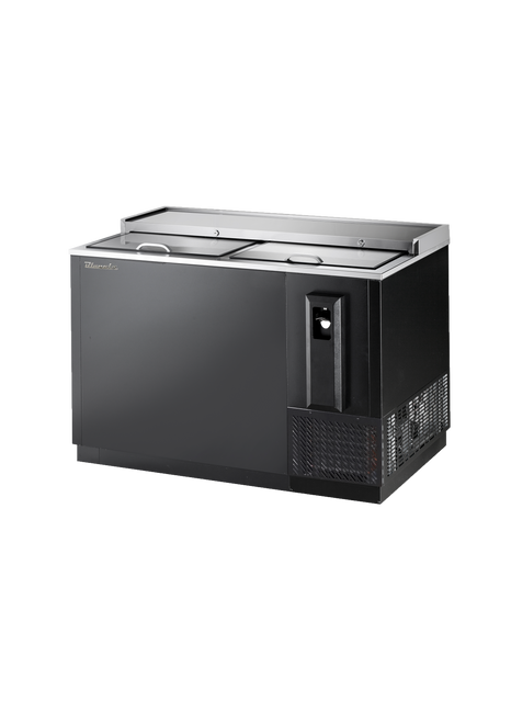 Blue Air BBC-50B-HC Bottle Cooler 2 slide tops, Black Finish Exterior, 50" W x 28-1/2" D, R-290 Refrigerant