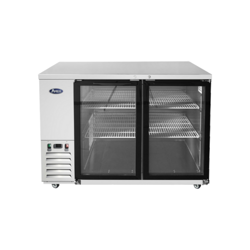 Atosa SBB48GGRAUS1 48" W Stainless Steel 2-Section Glass Door Back Bar Cooler - 115 Volts, 11.5 Cu. Ft., R290