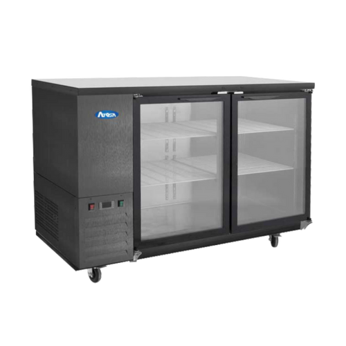 Atosa SBB48GGRAUS2 48" W Black 2-Section Glass Door Back Bar Cooler - 115 Volts, 11.5 Cu. Ft., R290