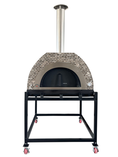 Vera Pizza Ovens Ercole AM91 -  Mushroom Mosaic Tiled Wood Fired Pizza Ovens, Ash Granite Finish