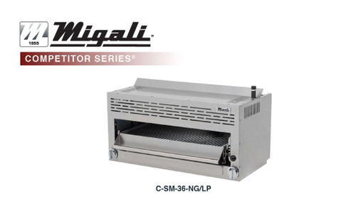 Migali C-SM-36-LP 36" Liquid Propane Manual Control Salamander Broiler - 43,000 BTU, LP54