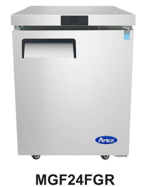 Atosa MGF24RGR 23.82" Wide Solid Door Reach-In Undercounter Refrigerator - 115 Volts, 4.8 Cu/Ft.