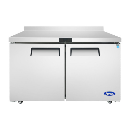 Atosa MGF8409GR 48" W 2-Section 2 Solid Door Worktop Refrigerator - 115 Volts, 13.4 Cu/Ft, Self-Contained, Rear Mounted, R290