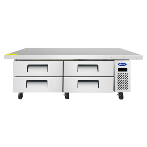 Atosa MGF8454GR 76" W 4 Drawers Refrigerated Chef Base - 115 Volts, 12.1 Cu/Ft., Side Mounted, R290