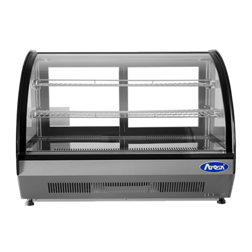 Atosa CRDC-46 35" W 2 Door Countertop Refrigerated Display Cases - Curved/Square 4.6 Cu/Ft., Refrigerant R290