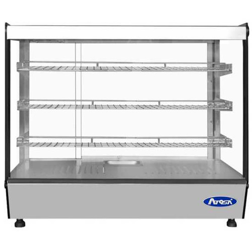 Atosa CHDS-53 27" Square Glass Stainless Steel Heated Countertop Display Case - 5.3 Cu/Ft.