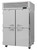 Turbo Air PRO-50-4F-N(-AL) 51.75'' Top Mounted 2 Section Solid Door Reach-In Freezer, Refrigerant R290,  48.06  Cu. Ft.