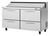 Turbo Air PST-60-D4-N 60.25'' 4 Drawer Counter Height Refrigerated Sandwich / Salad Prep Table with Standard Top Refrigerant R290,  16  Cu. Ft.