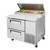 Turbo Air TPR-44SD-D2-N 44'' 2 Drawer Counter Height Refrigerated Pizza Prep Table Refrigerant R290, 14 Cu. Ft.