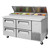 Turbo Air TPR-67SD-D4-N 67'' 4 Drawer Counter Height Refrigerated Pizza Prep Table  Refrigerant R290, 20 Cu. Ft.