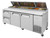 Turbo Air TPR-93SD-D2-N 93.38'' 2 Door 2 Drawer Counter Height Refrigerated Pizza Prep Table  Refrigerant R290, 31 Cu. Ft.