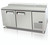 Migali C-PP67-HC Two Section Solid Hinged Door Two Shelf 20 cu ft 67"W Stainless Steel Competitor Series Side Mounted Refrigerated Counter / Pizza Prep Tables - 20 cubic feet 67 inch wide with 2 Swing Doors, 2 Shelves and R290 Refrigerant