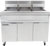 Frymaster MJ350 Open Pot Gas Floor Fryer (3) Unit. 50 lb Open Pot Fryer with Millivolt Controls - Master Jet Burner System - 366,000 BTU