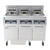 Frymaster FPRE414 High Efficiency Electric Floor Fryer - (4) 50 lb Open Pot Built-In Filtration w/ DIGITAL Controls - 14 KW/ Pot