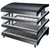 Hatco GR3SDS-27TCT 27.18"W Glo-Ray® Slant Triple-Shelf with Curved Top Heated Glass Merchandising Warmer, Countertop Display, 3 Shelves, 15 Rods, 2095 Watts, LED Lighting, Thermostat, Heated Glass Shelves