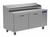 Randell 84111N-290 Four Section Solid Hinged Door 32.81 cu ft 111”W Stainless Steel Refrigerated Raised Condiment Narrow Rail Prep Tables | 32.81 cubic feet 111 inch Wide Pizza / Sandwich / Salad Prep Table With 15 (1/3 Size) Pan Capacity, 4 Swing Doors and R290 Refrigerant