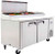 Atosa MPF8202GR 67" W 2-Section 2 Door Refrigerated Pizza Prep Table - 115 Volts, 18.5 Cu/Ft, Side Mounted, R290