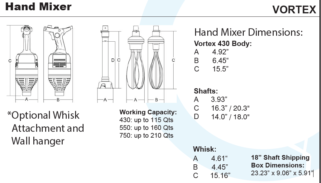 Univex Vortex 750 Hand Mixer  Immersion Blender — The Restaurant Warehouse