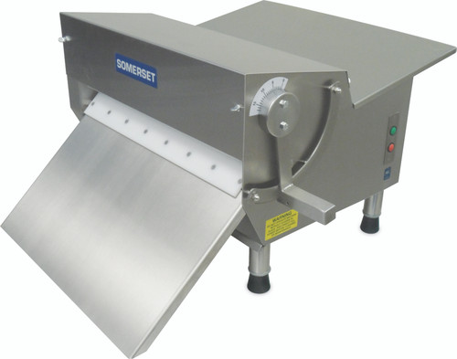 Somerset CDR-2100 Compact Electric Countertop Dough Rollers - Double Pass /  Side Operated Pizza Sheeters with 20 Synthetic Rollers