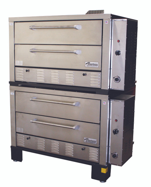 Peerless CW62BSC 2 Twin Decks 2 Control Gas Bake Pizza Ovens