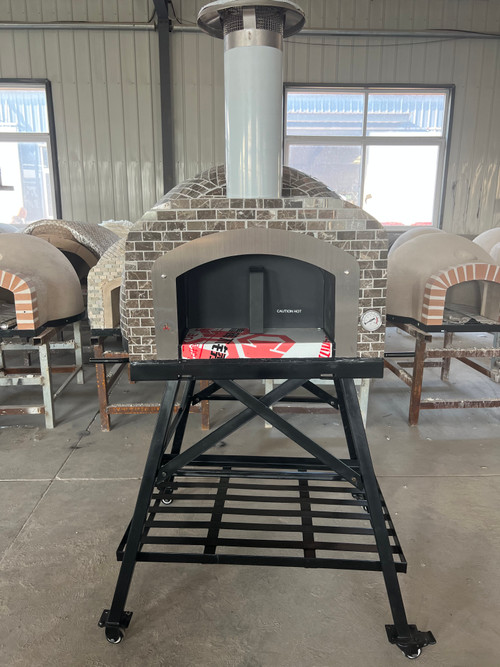 Tiled Cement Outdoor Pizza Oven / Clay Wood Fired Pizza Ovens with White  Penny / Circle Mosaic Tiles - OP81