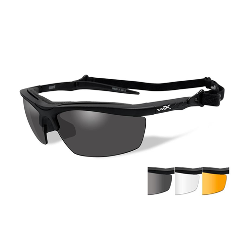 Wiley X Guard Glasses 4004 Matte Black Smoke Gray/Clear