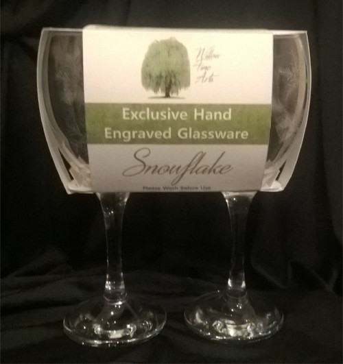 Snowflake Engraved Wine Glasses
