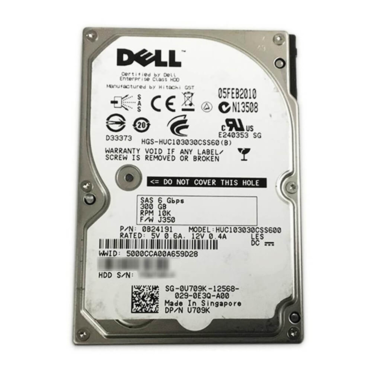 Dell 300GB 2.5in SAS Hard Drive HUC103030CSS600