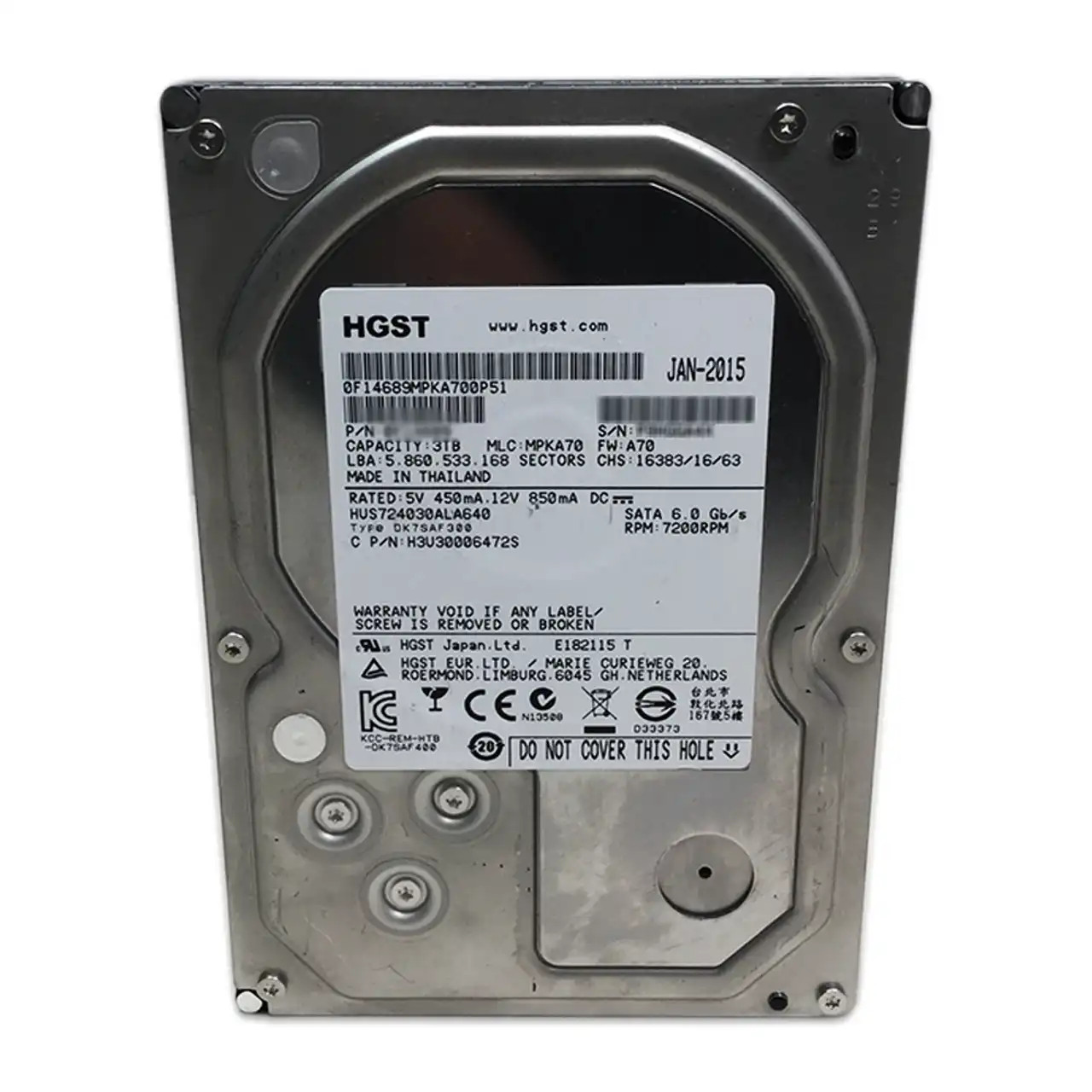 Hitachi 3TB 3.5in SATA Hard Drive HUS724030ALA640