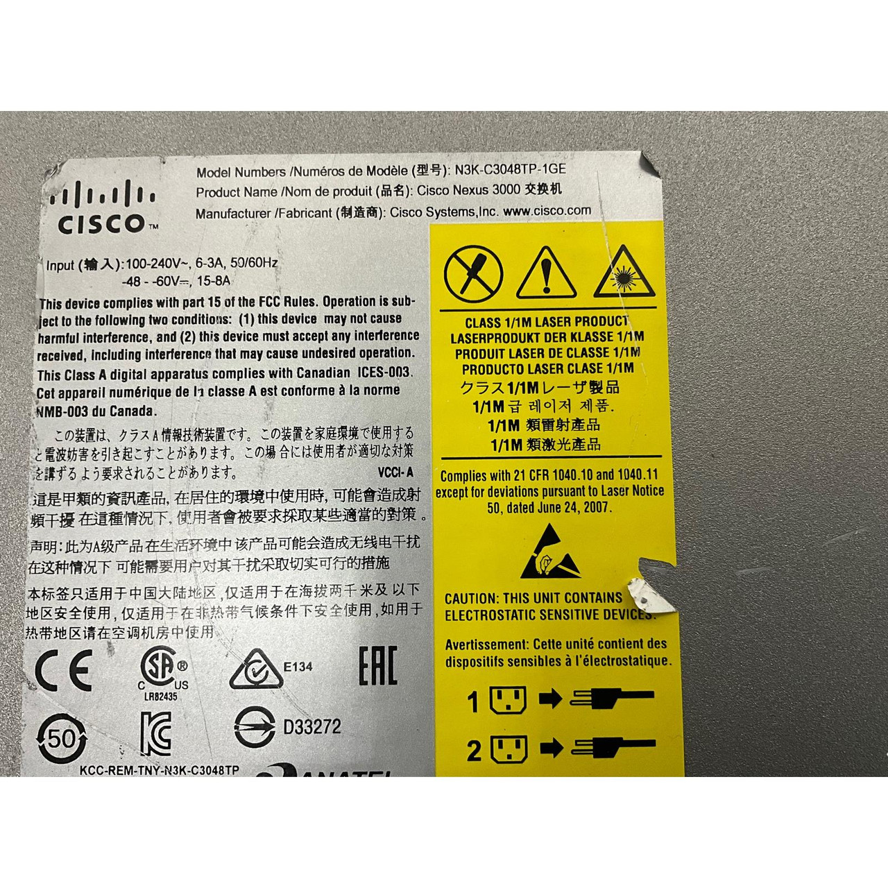 Cisco 48 LAN Network Switches Cisco Nexus N3K-C3048TP-1GE 48-Port ...