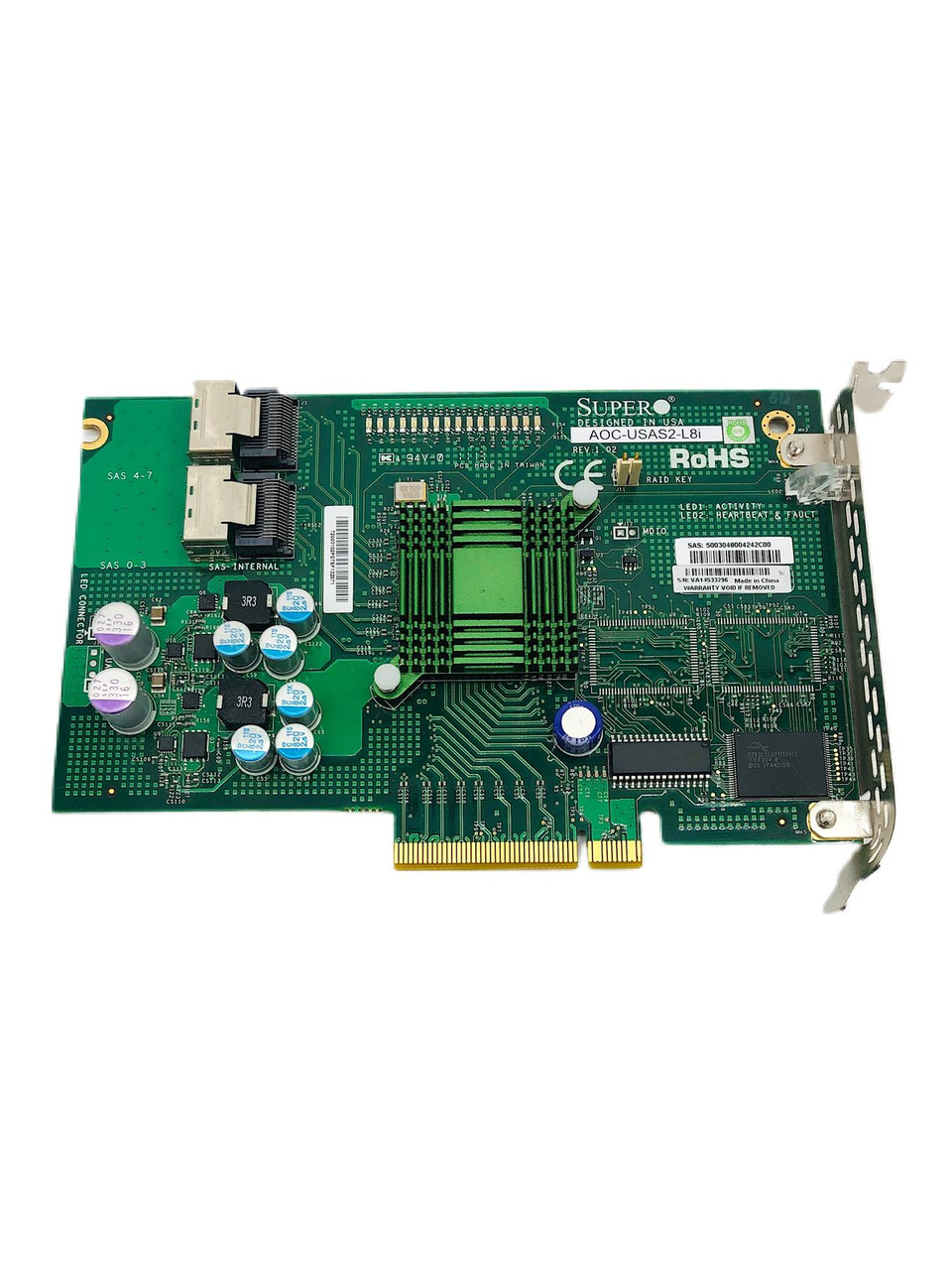 AOC-USAS2-L8I Supermicro 6Gb/s Eight-Port SAS Internal RAID PCI-E Adapter  Full Bracket