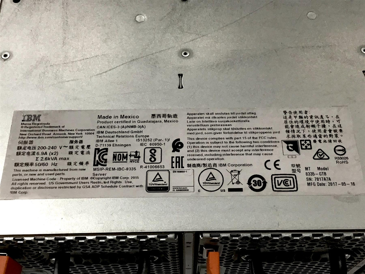 IBM S822LC 8335 Power 8 2U Server 2x 3.4Ghz 10-Cores AI 4x Nvidia P100