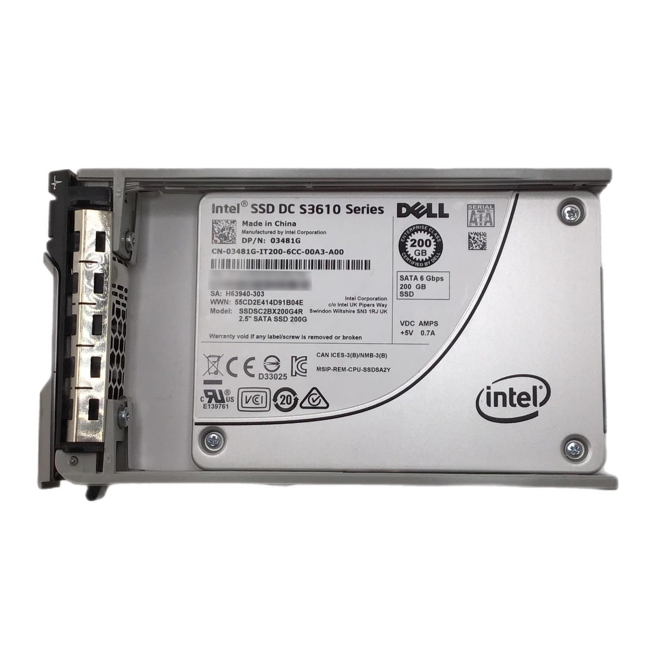 Dell 3481G 200GB 2.5 inch sata ssd 6Gbps Enterprise