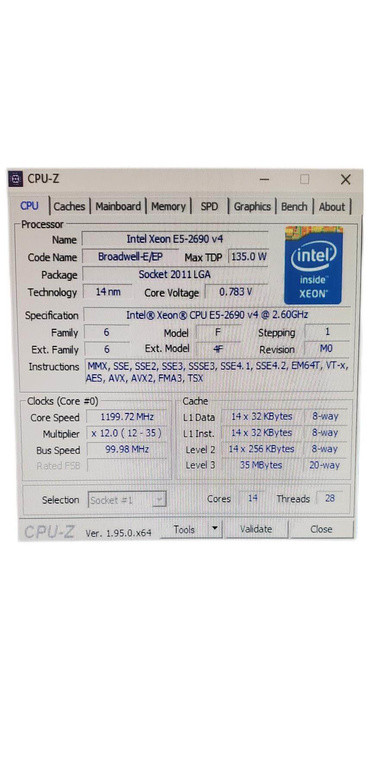 Intel Xeon E5-2690V4 2.60GHz CPU