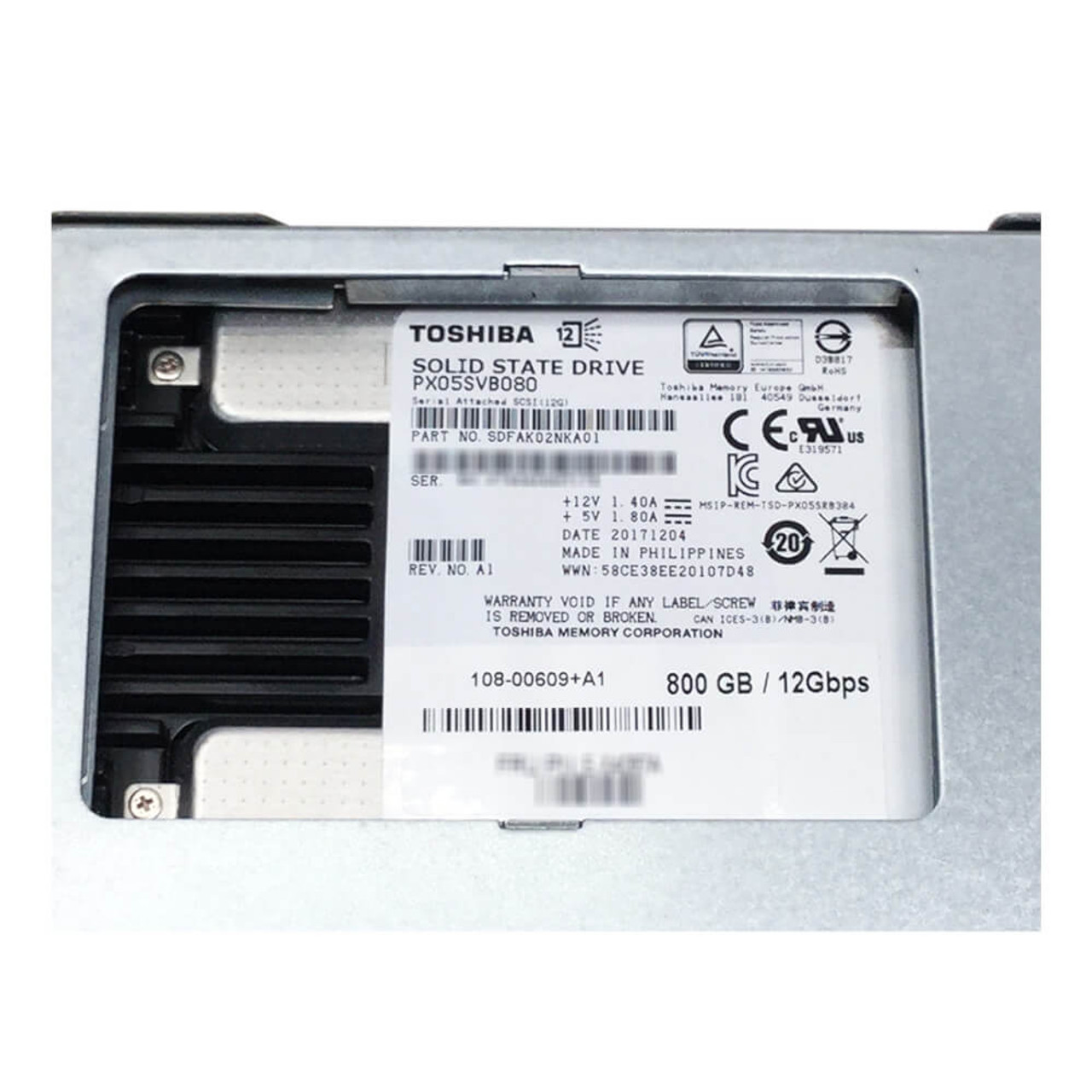 Toshiba 800GB 2.5in SSD Hard Drive PX05SVB080