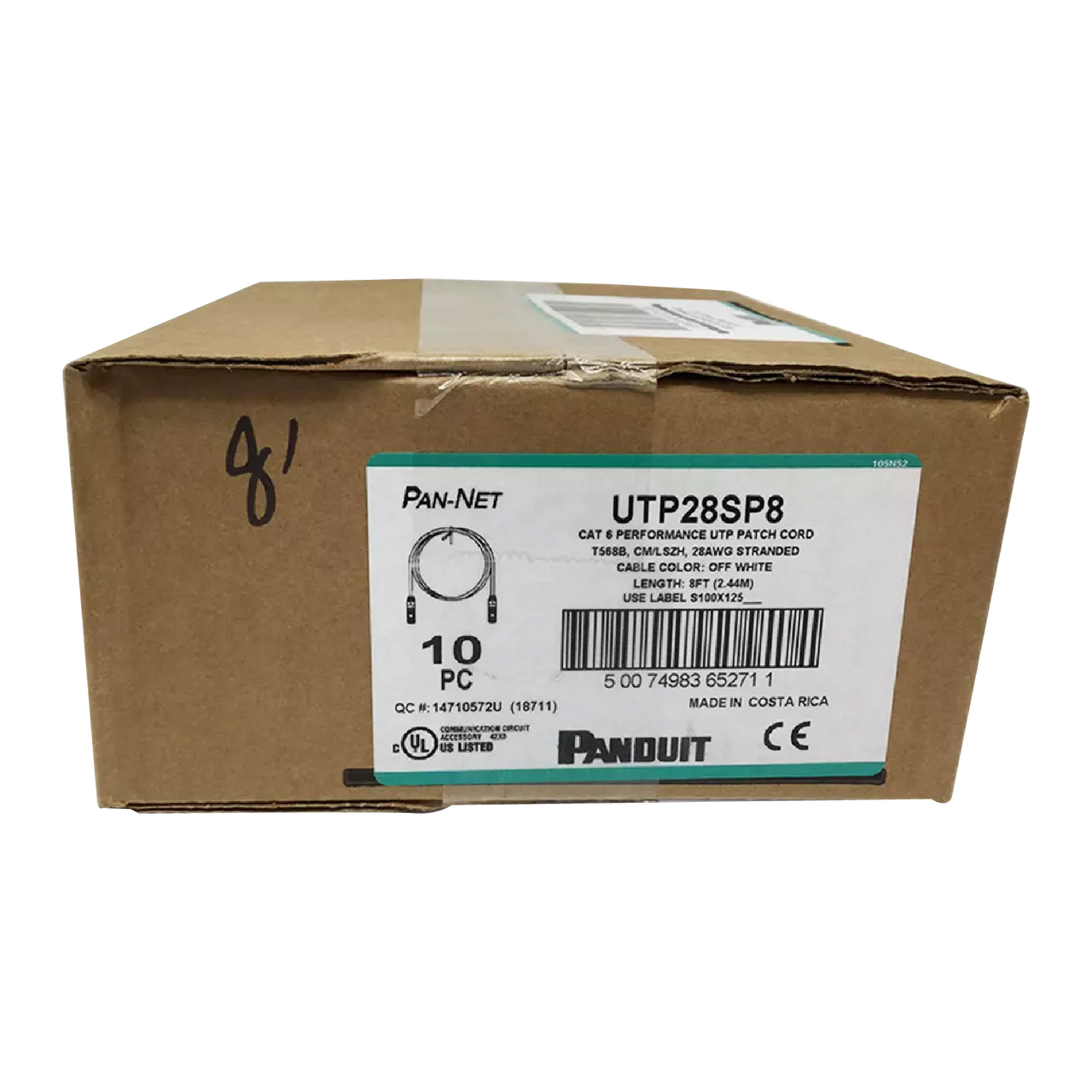 New 10 Pack Slim Panduit CAT6 8ft Network Patch Cable / Cord RJ45