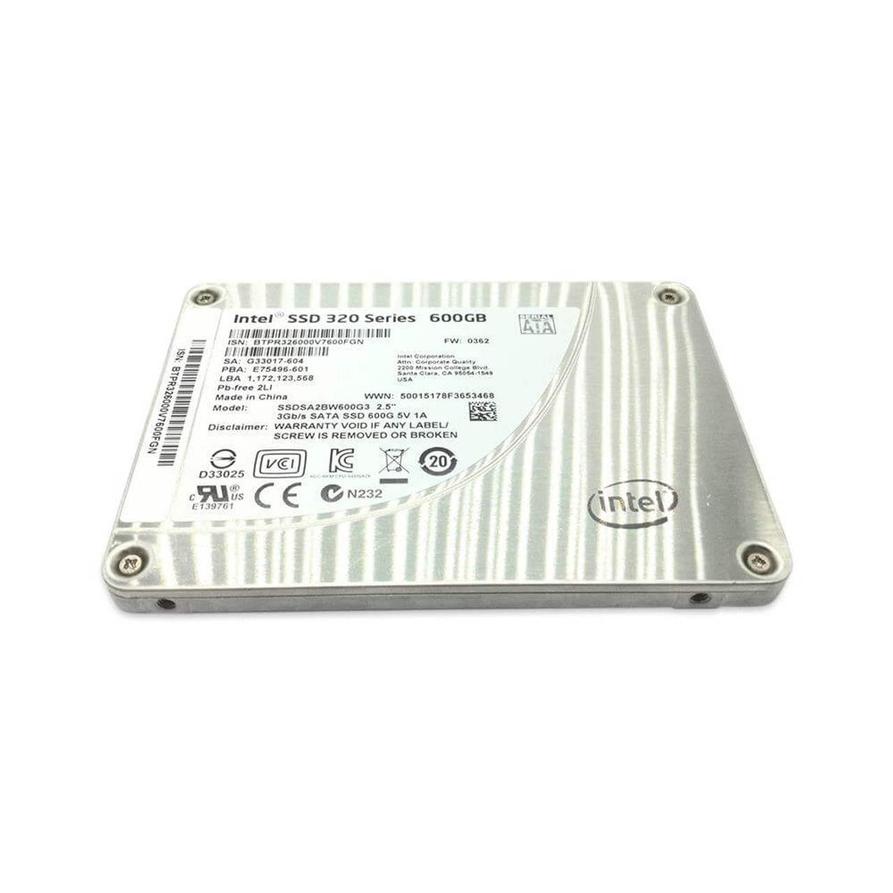 Intel 600GB 2.5in SSD Hard Drive SSDSA2BW600G3