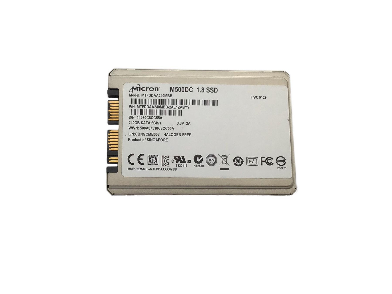 240GB SATA SSD MTFDDAA240MBB Micron 1.8