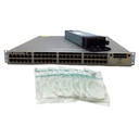 cisco network switch 48 port WS-C3850-48U-S with Single 1100w PSU w/ Ears + 10x CAT6 Cable Front photo