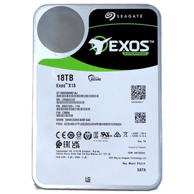 18TB SATA 3.5" Seagate Exos X18 Enterprise HDD 7.2k 6Gbps Low Power-on Time