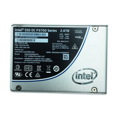 Intel 2TB NVMe SSD PCIe 3.0 x4 SSDPE2MD020T4 withU.2 2.5in Form Factor Top photo
