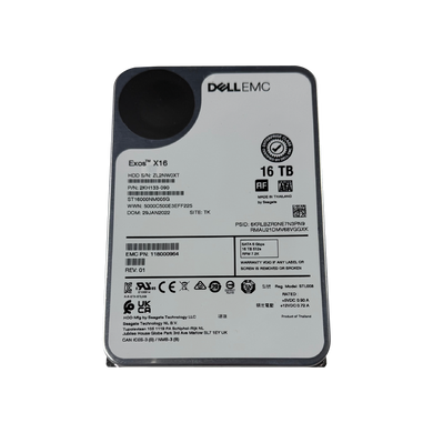 Seagate ST16000NM005G hard drive Front View with details.