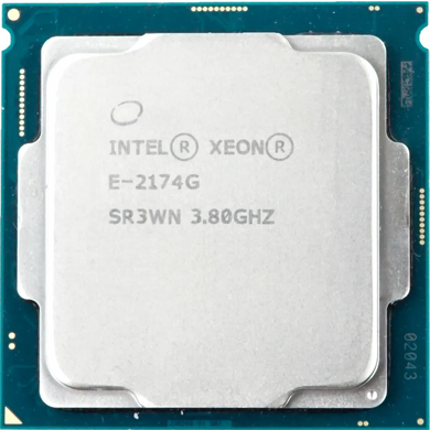 Front stock photo of E-2174G CPU