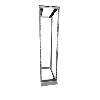 A 4-post open-frame server rack