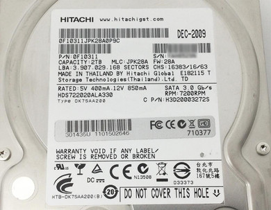 close up view of HDS722020ALA330