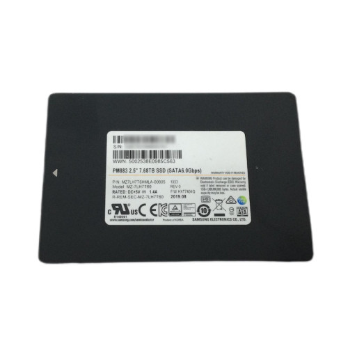 Front view of Samsung MZ-7LH7T60 8TB SATA SSD